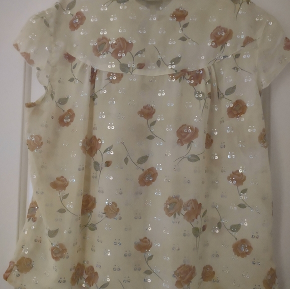 SALE ROPER Cowgirl Yellow Floral Sequin Pearl Snap Top SZ XL Perfect Cond - Picture 2 of 3